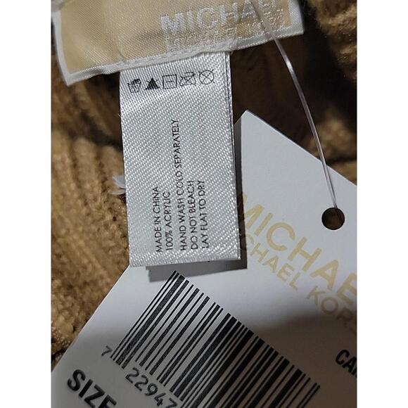 MICHAEL KORS Zippered Ribbed-Knit Poncho OS Camel NWT #4 - Picture 10 of 12